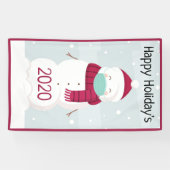 prettige feestdagen Snowman Spandoek (Horizontaal)