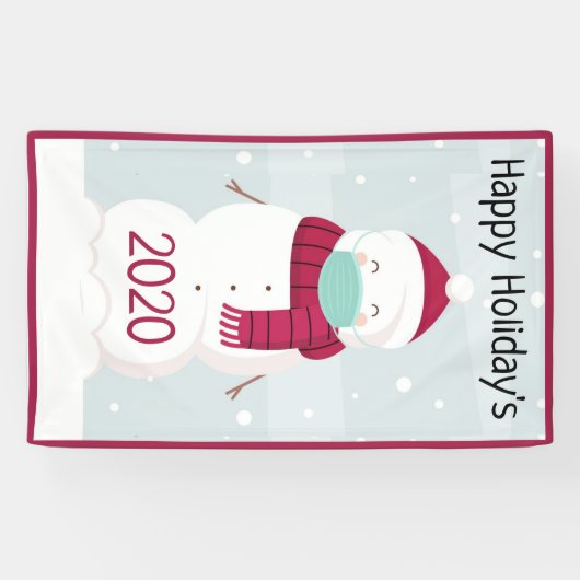 prettige feestdagen Snowman Spandoek (Horizontaal)