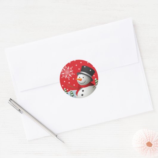 Prettige feestdagen Snowman Stickers (Envelop)
