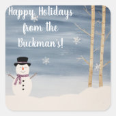 Prettige feestdagen Snowman Stickers (Voorkant)