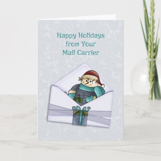 Prettige feestdagen Snowman | van Mail Carrier Kaart (Voorkant)
