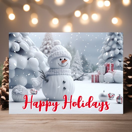 Prettige feestdagen Snowman Winter Scene Kaart