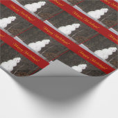 prettige feestdagen Snowman Wrapping Paper Cadeaupapier (Hoek)