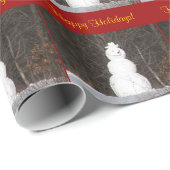 prettige feestdagen Snowman Wrapping Paper Cadeaupapier (Rol Hoek)
