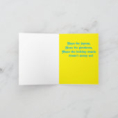 Prettige feestdagen Snowman Yeti Fun Kaart (Binnen)