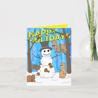 Prettige feestdagen Snowman Yeti Fun Kaart