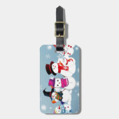 prettige feestdagen Snowmen Bagagelabel (Voorkant verticaal)
