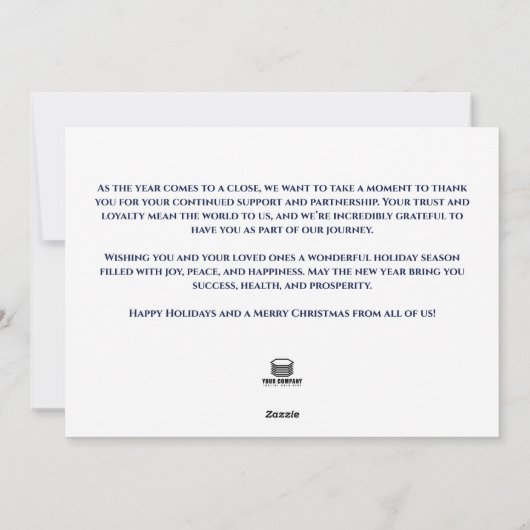 Prettige feestdagen Snowmen Blue Corporate Christm Feestdagenkaart (Achterkant)