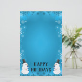 prettige feestdagen Snowmen Briefpapier (Staand voorkant)