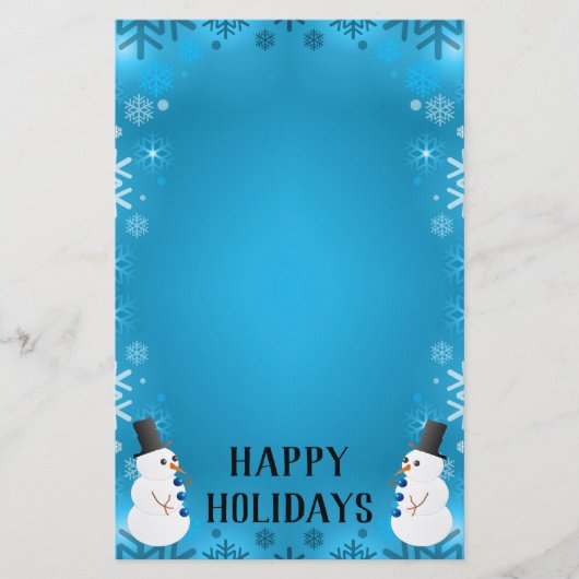prettige feestdagen Snowmen Briefpapier (Voorkant)
