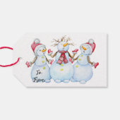 prettige feestdagen Snowmen Cadeaulabel (Achterkant Horizontaal)