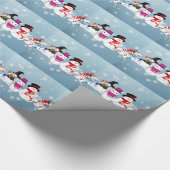 prettige feestdagen Snowmen Cadeaupapier (Hoek)