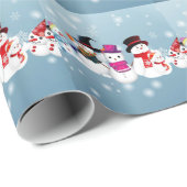 prettige feestdagen Snowmen Cadeaupapier (Rol Hoek)