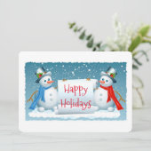 prettige feestdagen Snowmen Feestdagenkaart (Staand voorkant)