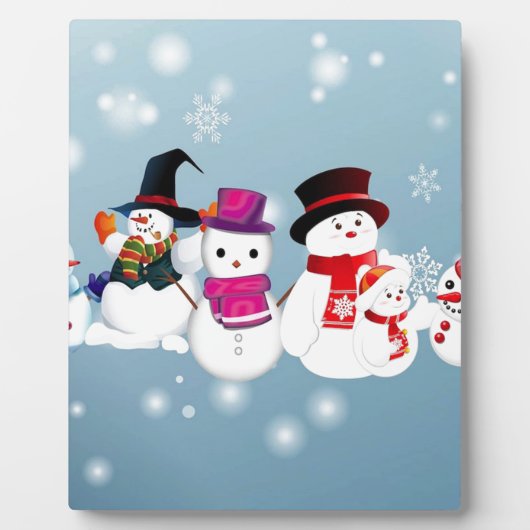 prettige feestdagen Snowmen Fotoplaat (Voorkant)