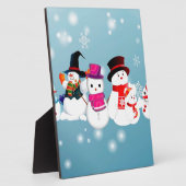 prettige feestdagen Snowmen Fotoplaat (Zijkant)