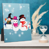 prettige feestdagen Snowmen Fotoplaat (Zijkant)