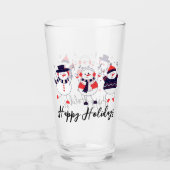 prettige feestdagen Snowmen Glas (Voorkant)