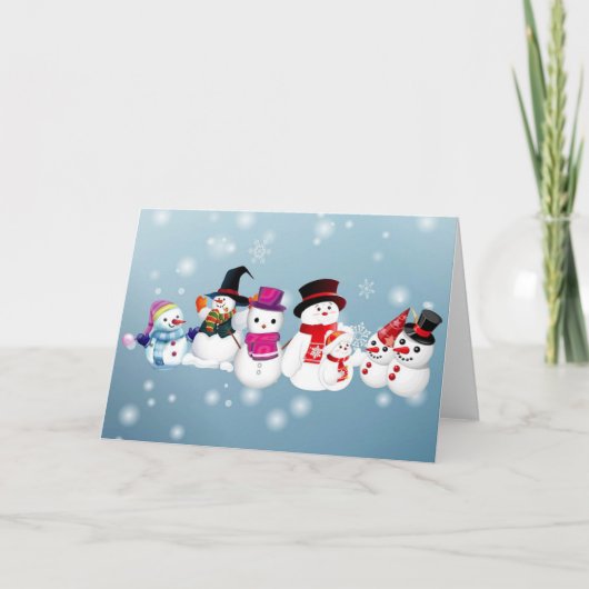 prettige feestdagen Snowmen Kaart (Voorkant)