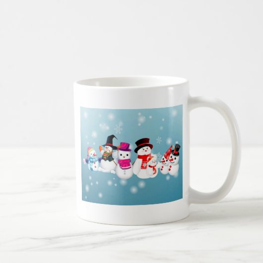 prettige feestdagen Snowmen Koffiemok (Rechts)