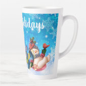 prettige feestdagen Snowmen Latte Mok (Rechts)