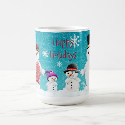 prettige feestdagen Snowmen Magische Mok (Midden)