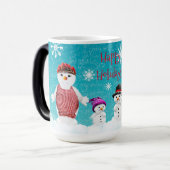 prettige feestdagen Snowmen Magische Mok (Voorkant links)
