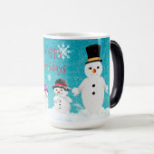 prettige feestdagen Snowmen Magische Mok (Voorkant rechts)