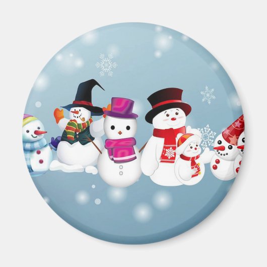 prettige feestdagen Snowmen Magneet (Voorkant)