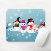 prettige feestdagen Snowmen Muismat (Met muis)