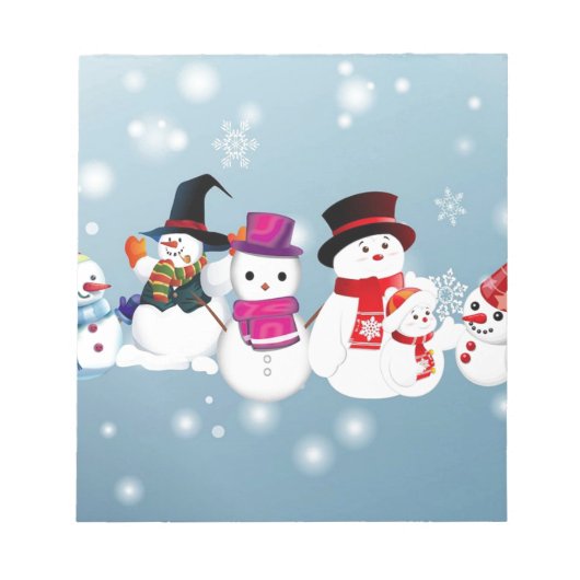 prettige feestdagen Snowmen Notitieblok (Voorkant)