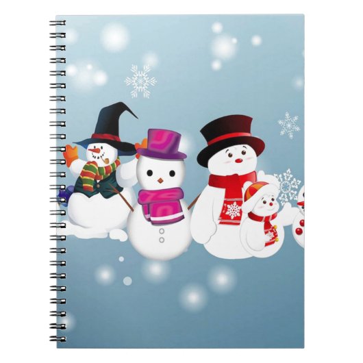 prettige feestdagen Snowmen Notitieboek (Voorkant)