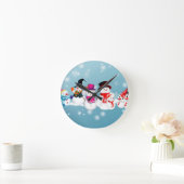 prettige feestdagen Snowmen Ronde Klok (Huis)