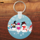 prettige feestdagen Snowmen Sleutelhanger (Voorkant)