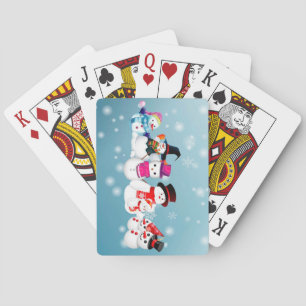 prettige feestdagen Snowmen Speelkaarten