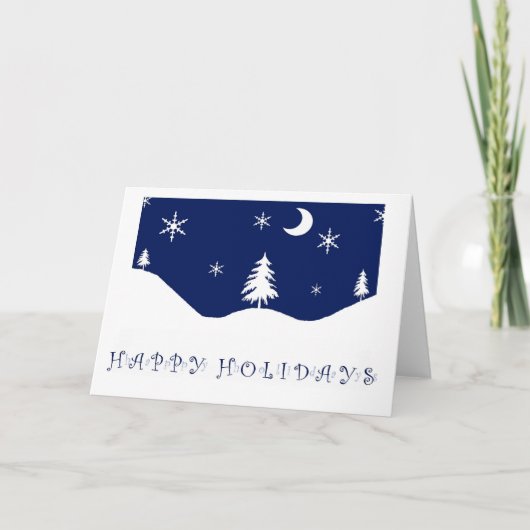 Prettige feestdagen Snowscape-wenskaart (Voorkant)