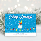 prettige feestdagen Snowy Bird Business Feestdagenkaart