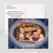 prettige feestdagen Snowy Blue Photo Lijst Kerstmi Briefkaart (Voorkant / Achterkant)