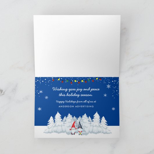 Prettige feestdagen Snowy Gnomes Business (Binnen)