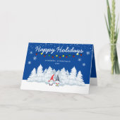 Prettige feestdagen Snowy Gnomes Business Kaart (Voorkant)
