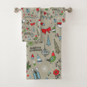 prettige feestdagen Song Birds en Snowman Bad Handdoek (Insitu)
