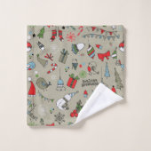 prettige feestdagen Song Birds en Snowman Bad Handdoek (Wasdoekje)