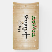 prettige feestdagen spandoek (Verticaal)