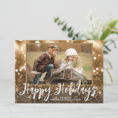 Prettige feestdagen Sparkle Foto Feestdagenkaart (Staand voorkant)