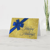 prettige feestdagen Sparkly Gold Royal Blue Glitte (Voorkant)