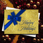 prettige feestdagen Sparkly Gold Royal Blue Glitte