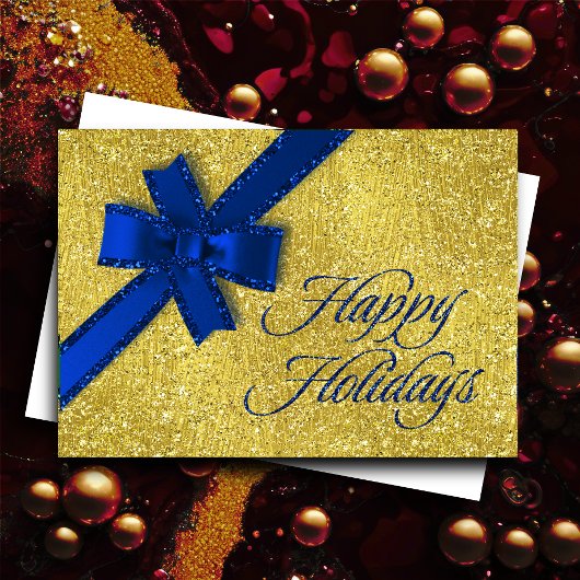 prettige feestdagen Sparkly Gold Royal Blue Glitte