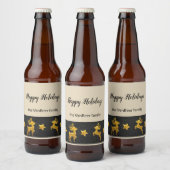 prettige feestdagen speciaal gepersonaliseerde gou bier etiket (Flessen)