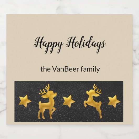 prettige feestdagen speciaal gepersonaliseerde gou bier etiket (Enkel label)