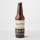 prettige feestdagen speciaal gepersonaliseerde gou bier etiket (Voorkant)
